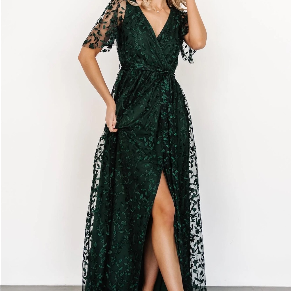 Green Baltic Born Marseille Embossed Maxi Dress
